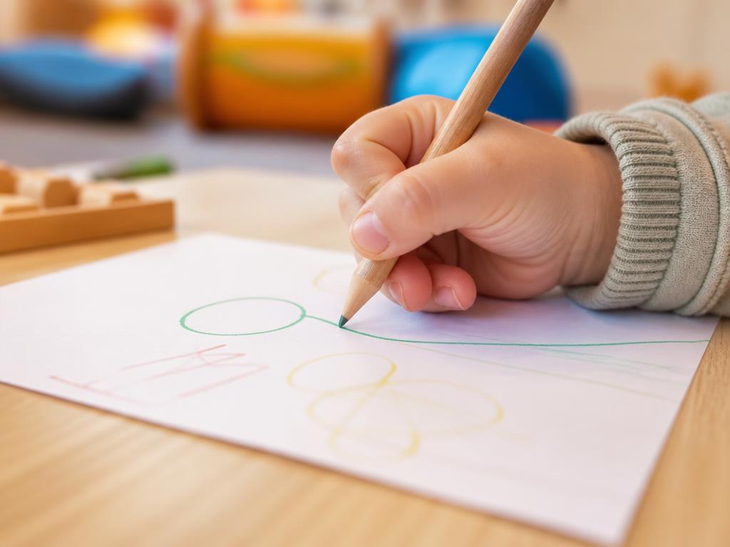 Enfant en séance de graphisme et de motricité fine